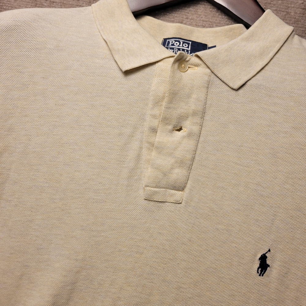 Polo Ralph Lauren Polo Shirt Mens XL Yellow Short Sleeve Pique Pony Logo